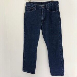 Wrangler Jeans Mens 34 29 Blue Dark Wash Regular Fit Denim Straight 100% Cotton